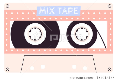 Mixtape color icon. Vintage tape. Nostalgic cassette 137012177