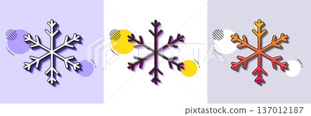 Snow weather forecast line icon. Halftone dotted pattern. Gradient icon with grain shadow. Winter snowflake sign. Air conditioning symbol. Line snowflake icon. Various designs. Vector Snow weather forecast line icon. Halftone dotted pattern. Gradient icon with grain shadow. Winter snowflake sign. Air conditioning symbol. Line snowflake icon. Various designs. Vector 137012187