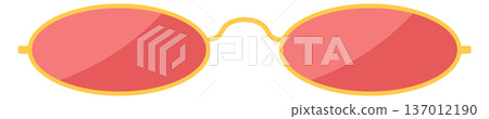 Red glasses. Trendy party fashion accessory icon Red glasses. Trendy party fashion accessory icon 137012190