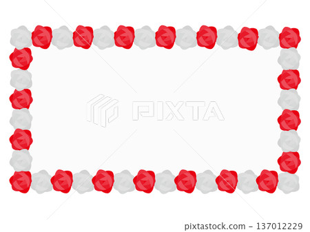 Illustration of a large horizontal sign with red and white flowers 137012229
