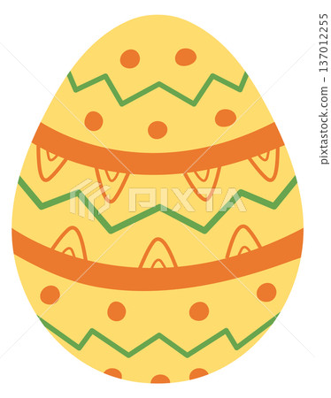 Easter egg ornament. Holiday design with color dots Easter egg ornament. Holiday design with color dots 137012255