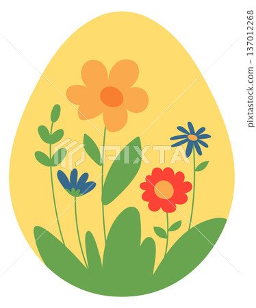 Floral easter egg pattern. Spring season symbol 137012268