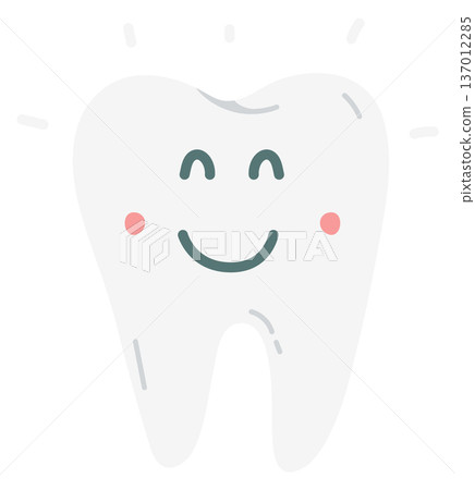 Happy tooth mascot. Smiling dental cartoon character Happy tooth mascot. Smiling dental cartoon character 137012285