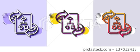 Technical algorithm line icon. Halftone dotted pattern. Gradient icon with grain shadow. Project documentation sign. Line technical algorithm icon. Various designs. Vector Technical algorithm line icon. Halftone dotted pattern. Gradient icon with grain shadow. Project documentation sign. Line technical algorithm icon. Various designs. Vector 137012415