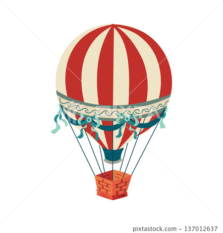 Vintage Hot Air Balloon. Carnival Element Vintage Hot Air Balloon. Carnival Element 137012637