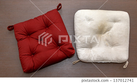 Chair pillows on table Chair pillows on table 137012741