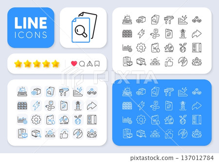 Save planet, Electric energy and Lighthouse line icons for web app. Message, Share, Like social media icons. Pack of Energy price, Typewriter, Canister pictogram icons. Vector Save planet, Electric energy and Lighthouse line icons for web app. Message, Share, Like social media icons. Pack of Energy price, Typewriter, Canister pictogram icons. Vector 137012784