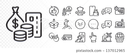 Furniture, Refresh like and Payment method line icons for web app. Glare of light effect. Message icon. Pack of Qr code, Online shopping, Money pictogram icons. Vector Furniture, Refresh like and Payment method line icons for web app. Glare of light effect. Message icon. Pack of Qr code, Online shopping, Money pictogram icons. Vector 137012965