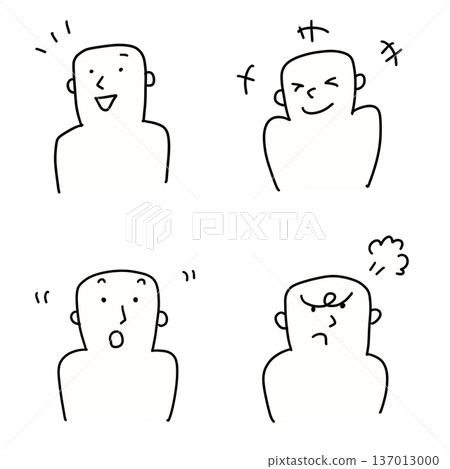 Simple set of human emotions: smile, anger, surprise, sadness Simple set of human emotions: smile, anger, surprise, sadness 137013000