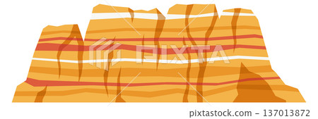 Stone mountain. Travel cartoon icon. Wild nature 137013872