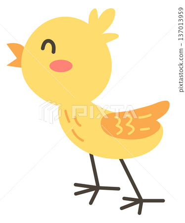Little chick. Cute yellow baby bird color icon Little chick. Cute yellow baby bird color icon 137013959
