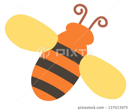 Flying bee color icon. Honey insect drawing Flying bee color icon. Honey insect drawing 137013975