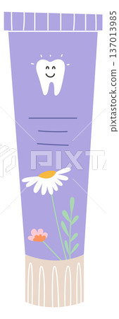 Toothpaste tube color icon. Teeth cleaning hygiene Toothpaste tube color icon. Teeth cleaning hygiene 137013985