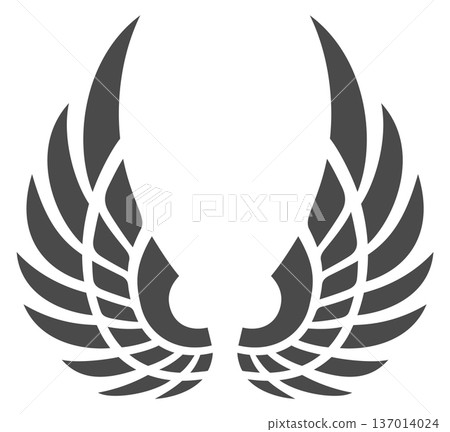 Angel wings emblem. Heaven symbol retro insignia Angel wings emblem. Heaven symbol retro insignia 137014024