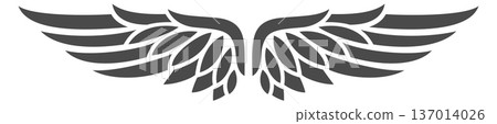 Winged logo template. Elegant vintage bird symbol Winged logo template. Elegant vintage bird symbol 137014026