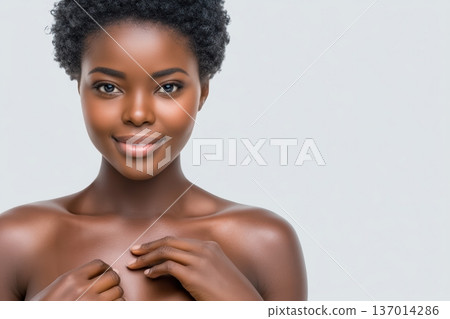 A Young Woman Radiating Confidence, Embracing Her Natural Beauty and Gorgeous Curly Hair A Young Woman Radiating Confidence, Embracing Her Natural Beauty and Gorgeous Curly Hair 137014286