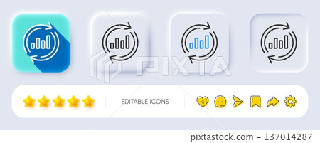 Chart line icon. Neumorphic, Flat shadow, 3d buttons. Update Report graph or Sales growth sign. Analysis and Statistics data symbol. Line update data icon. Social media icons. Vector Chart line icon. Neumorphic, Flat shadow, 3d buttons. Update Report graph or Sales growth sign. Analysis and Statistics data symbol. Line update data icon. Social media icons. Vector 137014287