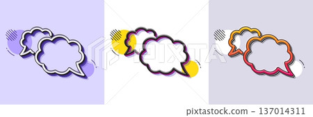 Messenger line icon. Halftone dotted pattern. Gradient icon with grain shadow. Comic speech bubble sign. Chat message symbol. Line messenger icon. Various designs. Vector Messenger line icon. Halftone dotted pattern. Gradient icon with grain shadow. Comic speech bubble sign. Chat message symbol. Line messenger icon. Various designs. Vector 137014311