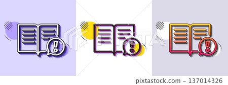 Interesting facts line icon. Halftone dotted pattern. Gradient icon with grain shadow. Exclamation mark sign. Book symbol. Line facts icon. Various designs. Vector Interesting facts line icon. Halftone dotted pattern. Gradient icon with grain shadow. Exclamation mark sign. Book symbol. Line facts icon. Various designs. Vector 137014326
