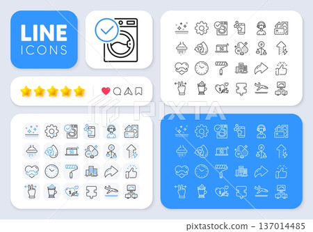 Social care, Consultant and Clean skin line icons for web app. Message, Share, Like social media icons. Pack of Father day, Best app, Buildings pictogram icons. Vector Social care, Consultant and Clean skin line icons for web app. Message, Share, Like social media icons. Pack of Father day, Best app, Buildings pictogram icons. Vector 137014485