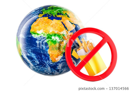 World No Tobacco Day, global no smoking concept. 3d rendering 137014566