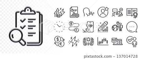 Time, Power and Breathing exercise line icons for web app. Glare of light effect. Message icon. Pack of Money transfer, Inspect, Online survey pictogram icons. Vector 137014728