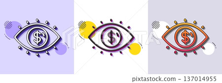 Business vision accounting line icon. Halftone dotted pattern. Gradient icon with grain shadow. Financial eye sign. Money investment symbol. Line business vision icon. Various designs. Vector Business vision accounting line icon. Halftone dotted pattern. Gradient icon with grain shadow. Financial eye sign. Money investment symbol. Line business vision icon. Various designs. Vector 137014955