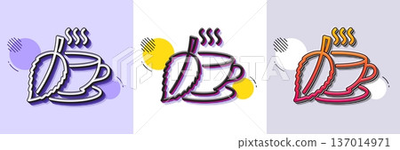 Mint Tea line icon. Halftone dotted pattern. Gradient icon with grain shadow. Fresh herbal beverage sign. Cup of drink symbol. Line mint tea icon. Various designs. Vector Mint Tea line icon. Halftone dotted pattern. Gradient icon with grain shadow. Fresh herbal beverage sign. Cup of drink symbol. Line mint tea icon. Various designs. Vector 137014971
