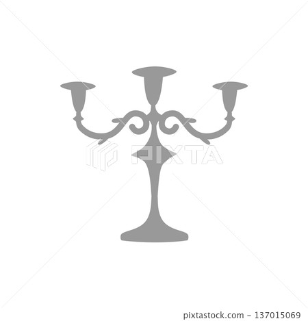 Vintage candelabrum, candleholder. Retro old style candle holder, ornate metal stand. Vintage candelabrum, candleholder. Retro old style candle holder, ornate metal stand. 137015069