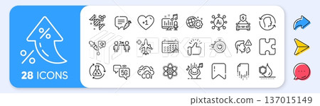 Chemistry pipette, Noise and Chemistry atom line icons. Interest rate, AI generate, Inflation icons. Pack of 5g internet, Recovery file, Medical flight icon. Vector Chemistry pipette, Noise and Chemistry atom line icons. Interest rate, AI generate, Inflation icons. Pack of 5g internet, Recovery file, Medical flight icon. Vector 137015149