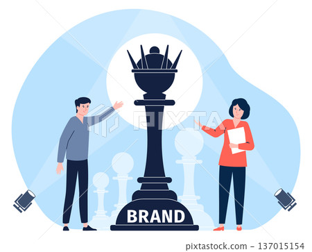 Branding strategy concept. Company business reputation management 137015154