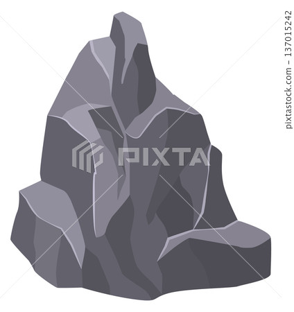 Stone mineral landscape element. Cartoon game decoration Stone mineral landscape element. Cartoon game decoration 137015242