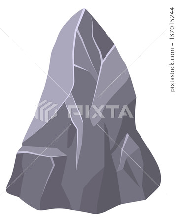 Rock cartoon icon. Stone formation rough material Rock cartoon icon. Stone formation rough material 137015244