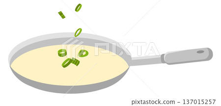 Food seasoning cartoon icon. Spice falling on frying pan Food seasoning cartoon icon. Spice falling on frying pan 137015257
