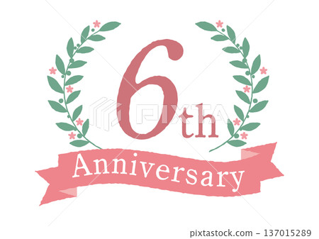 Cute laurel 6th anniversary icon Cute laurel 6th anniversary icon 137015289