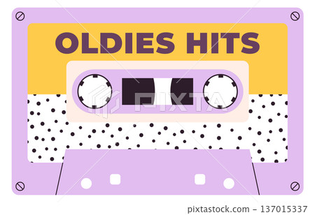 Old hits music tape. Retro mix cassette 137015337