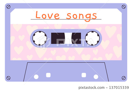 Love songs retro mix tape color icon 137015339