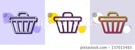 Shopping cart line icon. Halftone dotted pattern. Gradient icon with grain shadow. Online buying sign. Supermarket basket symbol. Line shop cart icon. Various designs. Vector Shopping cart line icon. Halftone dotted pattern. Gradient icon with grain shadow. Online buying sign. Supermarket basket symbol. Line shop cart icon. Various designs. Vector 137015483