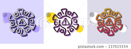 Coronavirus line icon. Halftone dotted pattern. Gradient icon with grain shadow. Covid virus sign. Infection alert symbol. Line coronavirus icon. Various designs. Vector 137015554