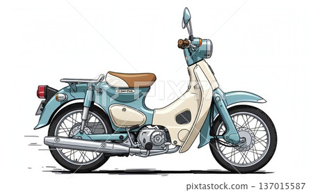 [Blue and white mini bike] Model: Honda Super Cub 137015587