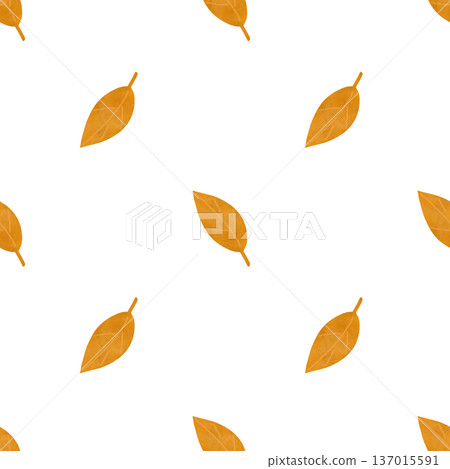 Yellow autumn leaves. Hand-drawn watercolor, pastel. Seamless pattern. Flat style design element. A children's drawing. For products, prints, textiles 137015591