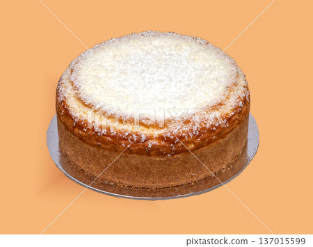Cheese cake on silver stand 137015599