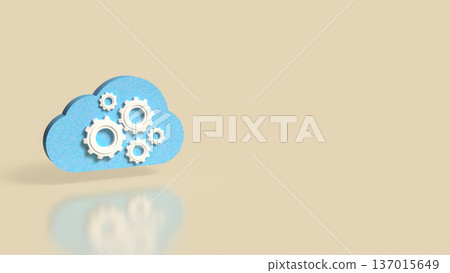 Cloud Computing Concept with Gears and Technology Automation 3d render Cloud Computing Concept with Gears and Technology Automation 3d render 137015649