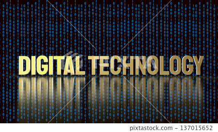 Digital Technology Concept with Binary Code Background 3d render. Digital Technology Concept with Binary Code Background 3d render. 137015652
