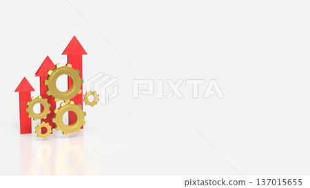 Business Growth Concept with Gears and Rising Arrows 3d render. 137015655