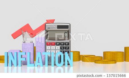 Global Inflation and Rising Cost of Living Concept 3d render. Global Inflation and Rising Cost of Living Concept 3d render. 137015666