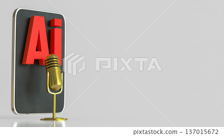 Mobile Artificial Intelligence Voice Assistant Technology Concept 3d render. 137015672