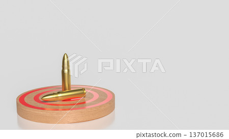 Bullets on Target Board Symbolizing Precision Aim 3d render. Bullets on Target Board Symbolizing Precision Aim 3d render. 137015686