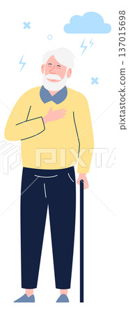 Mood swings in old age. Senior man with sudden aggression symptom 137015698