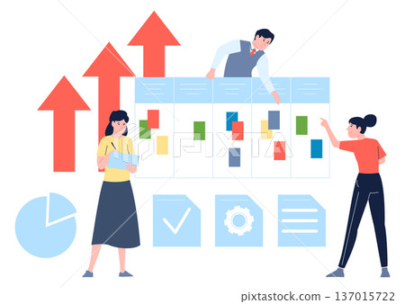 Effective project management. Team work with planning board Effective project management. Team work with planning board 137015722